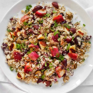 Grilled Nectarine Halloumi Couscous