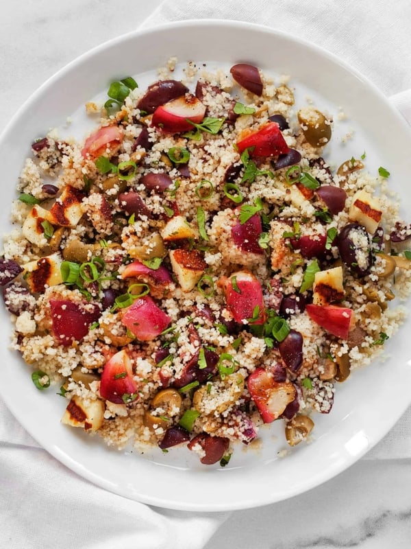 Grilled Nectarine Halloumi Couscous