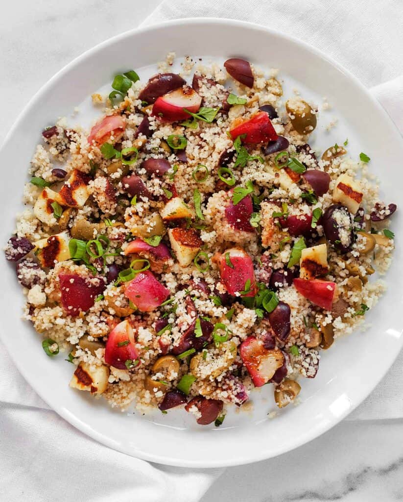 Grilled Nectarine Halloumi Couscous