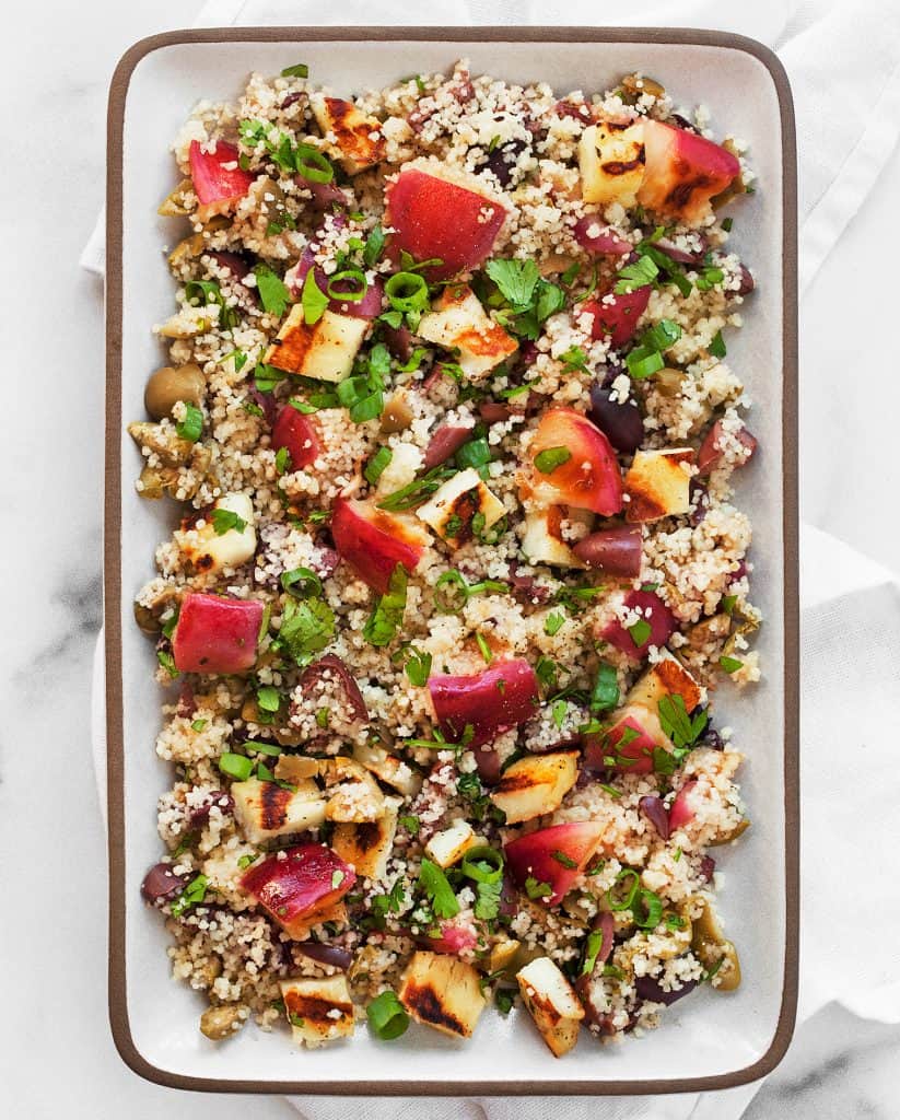 Grilled Nectarine Halloumi Couscous