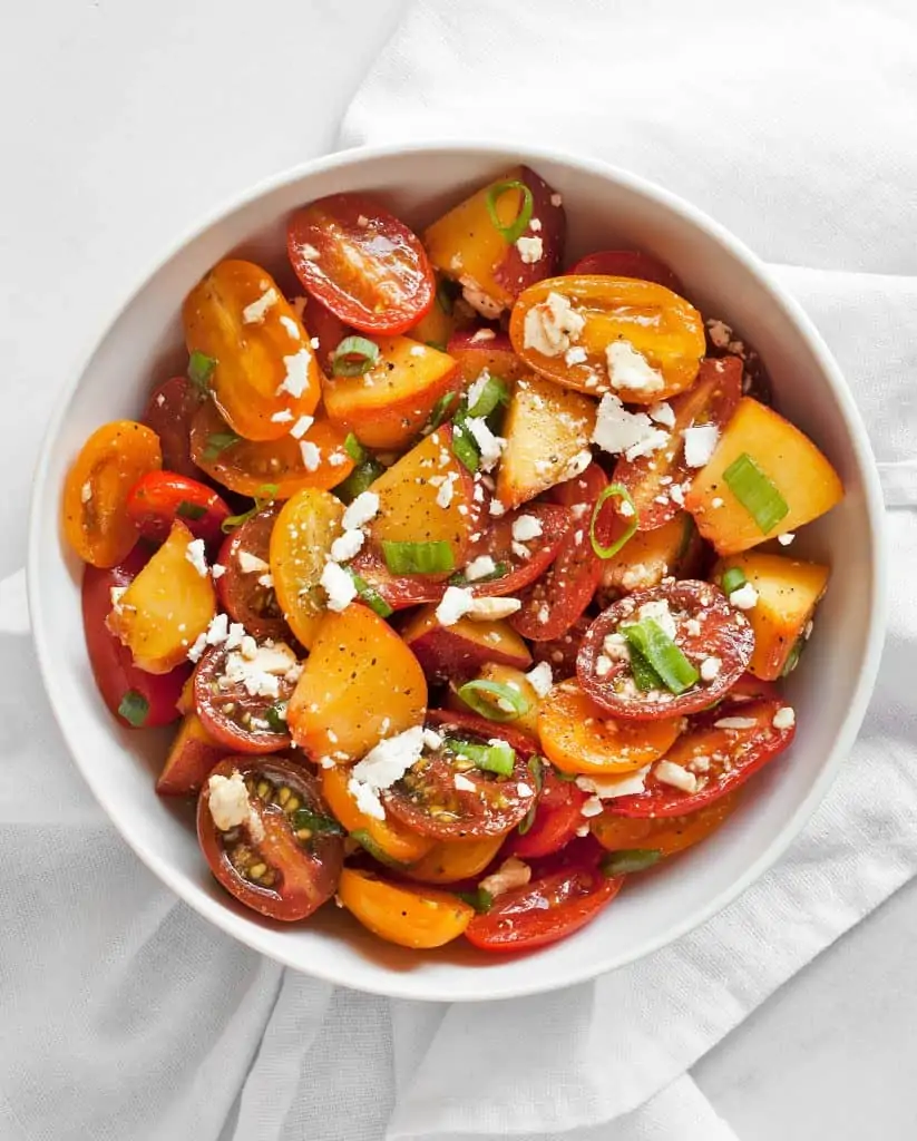 Balsamic Tomato Peach Salad