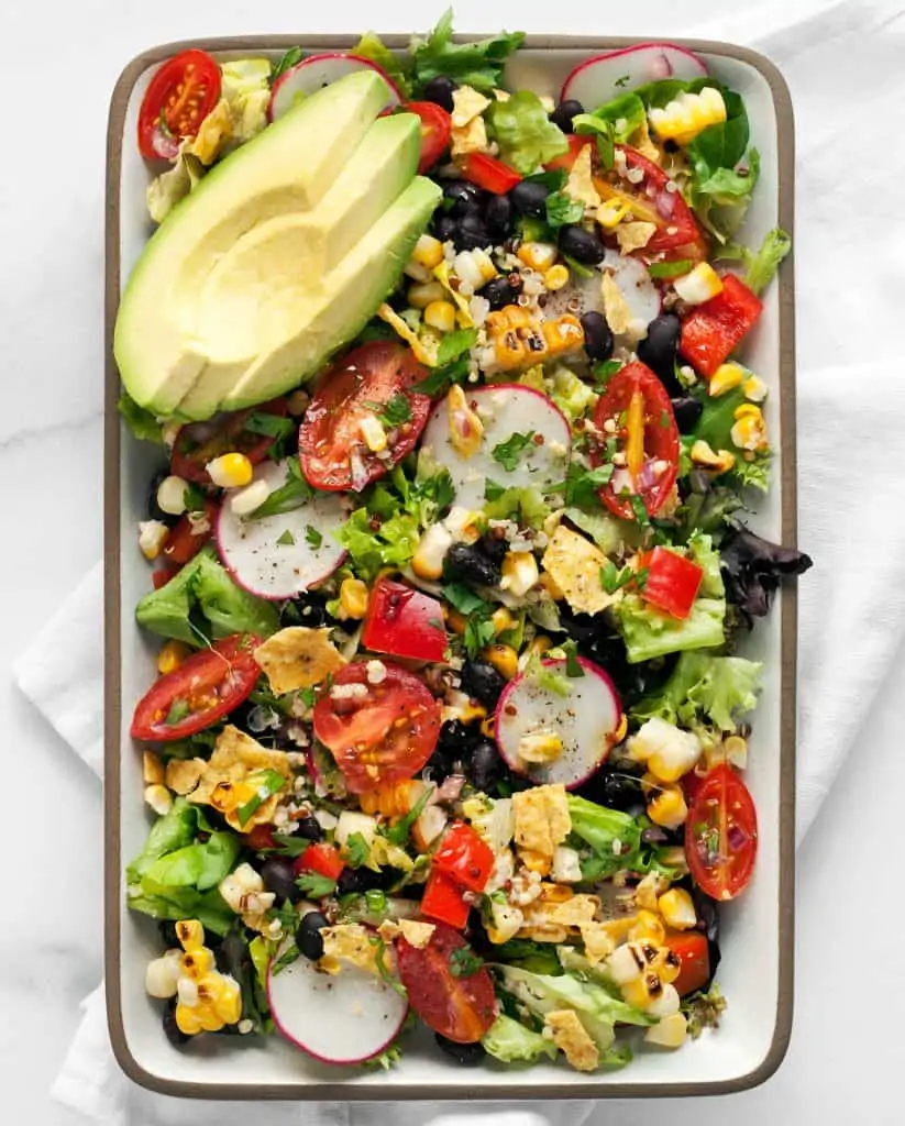 Taco Salad with Quinoa, Tomatoes & Grilled Corn