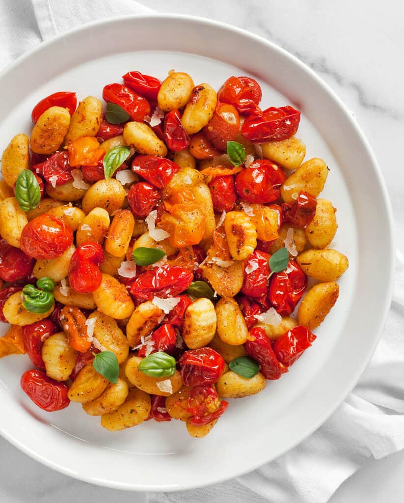 Baked Gnocchi with Cherry Tomatoes and Basil