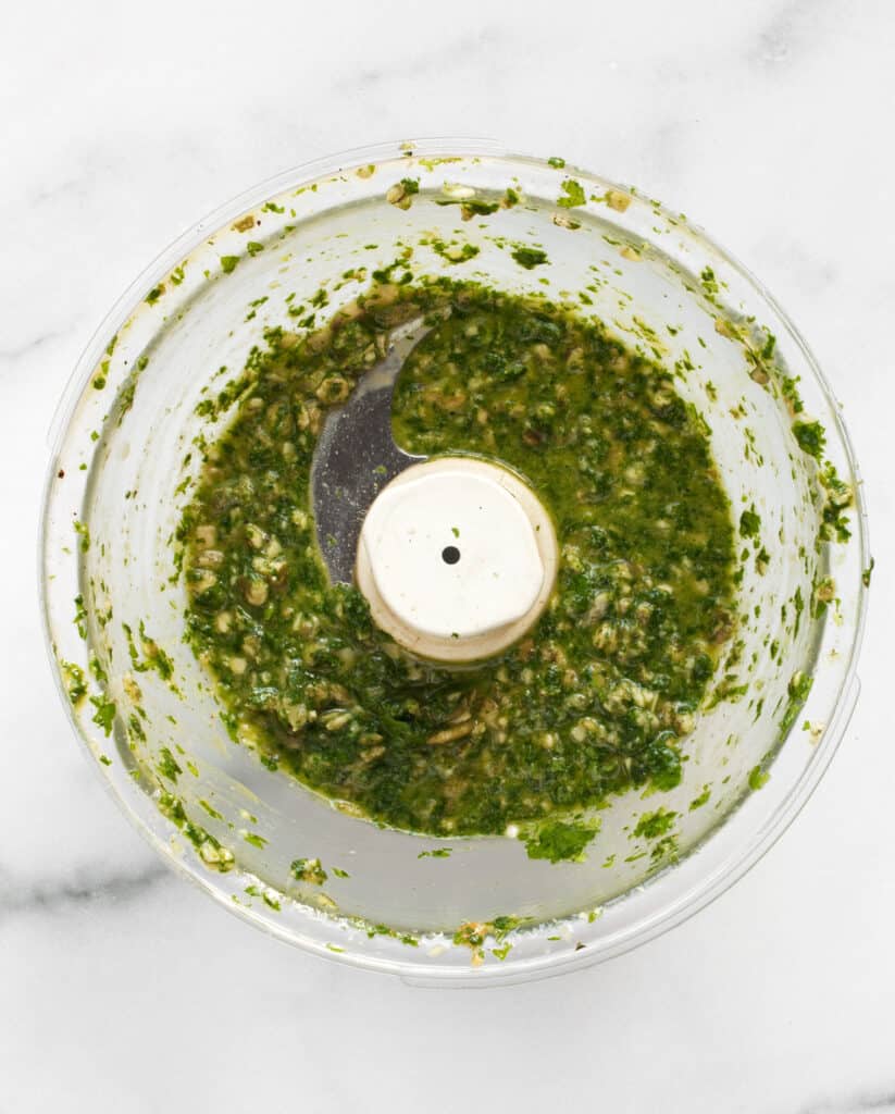 Cilantro pesto in a bowl