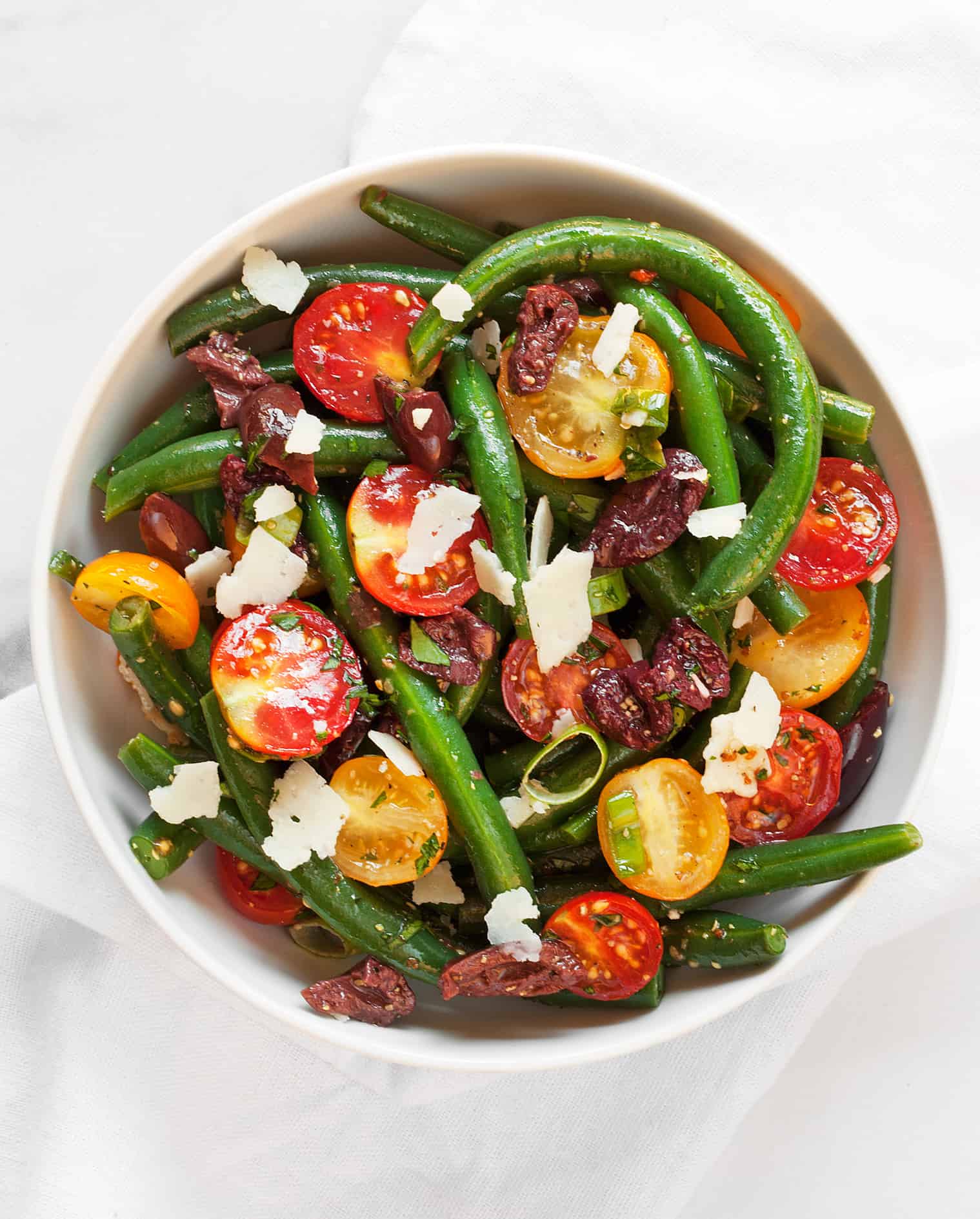 Green Bean Salad with Tomatoes, Olives & Parmesan Last Ingredient