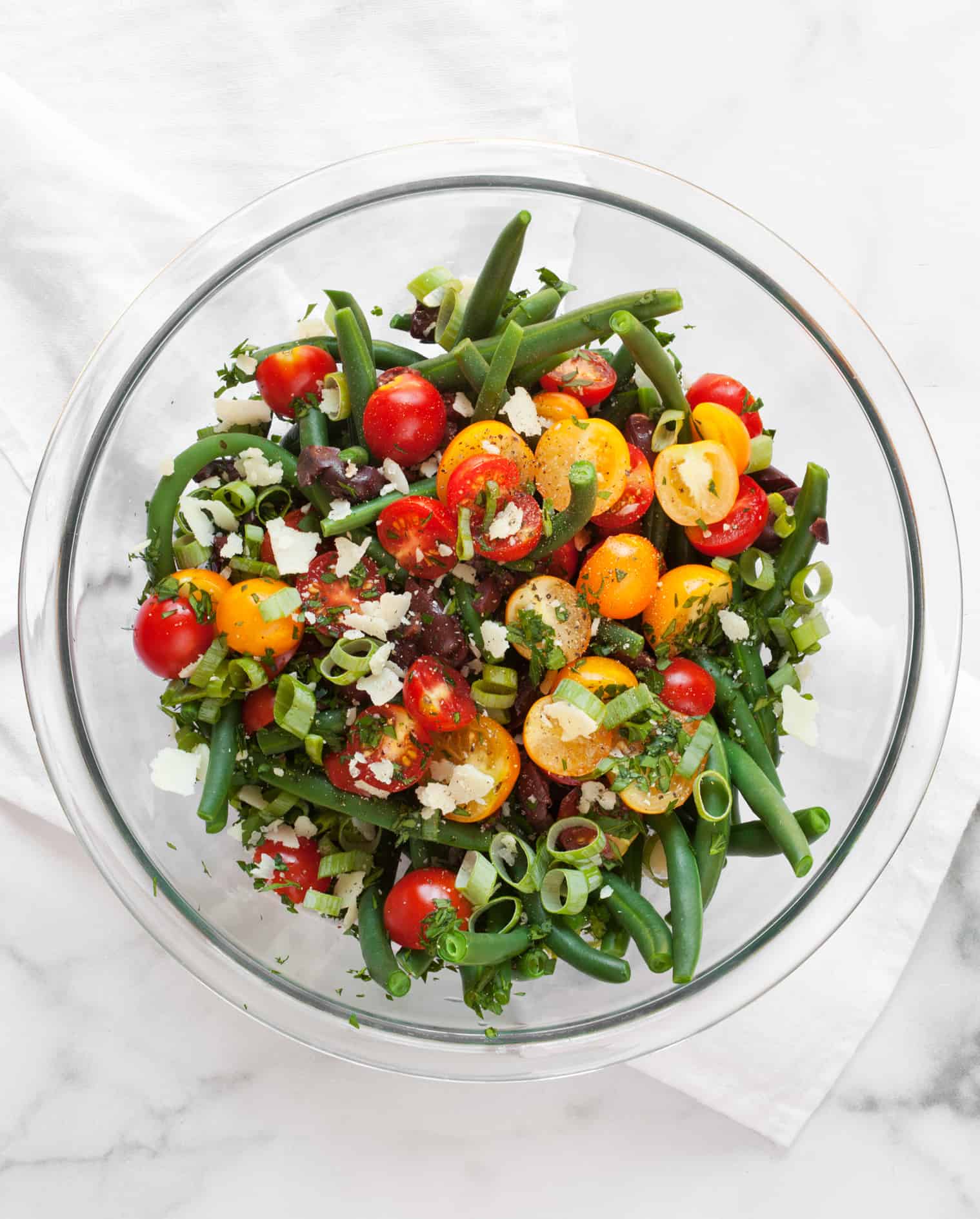 Quick &amp; Easy Green Bean Tomato Olive Salad - Last Ingredient