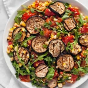 Grilled Eggplant Corn Tomatoes