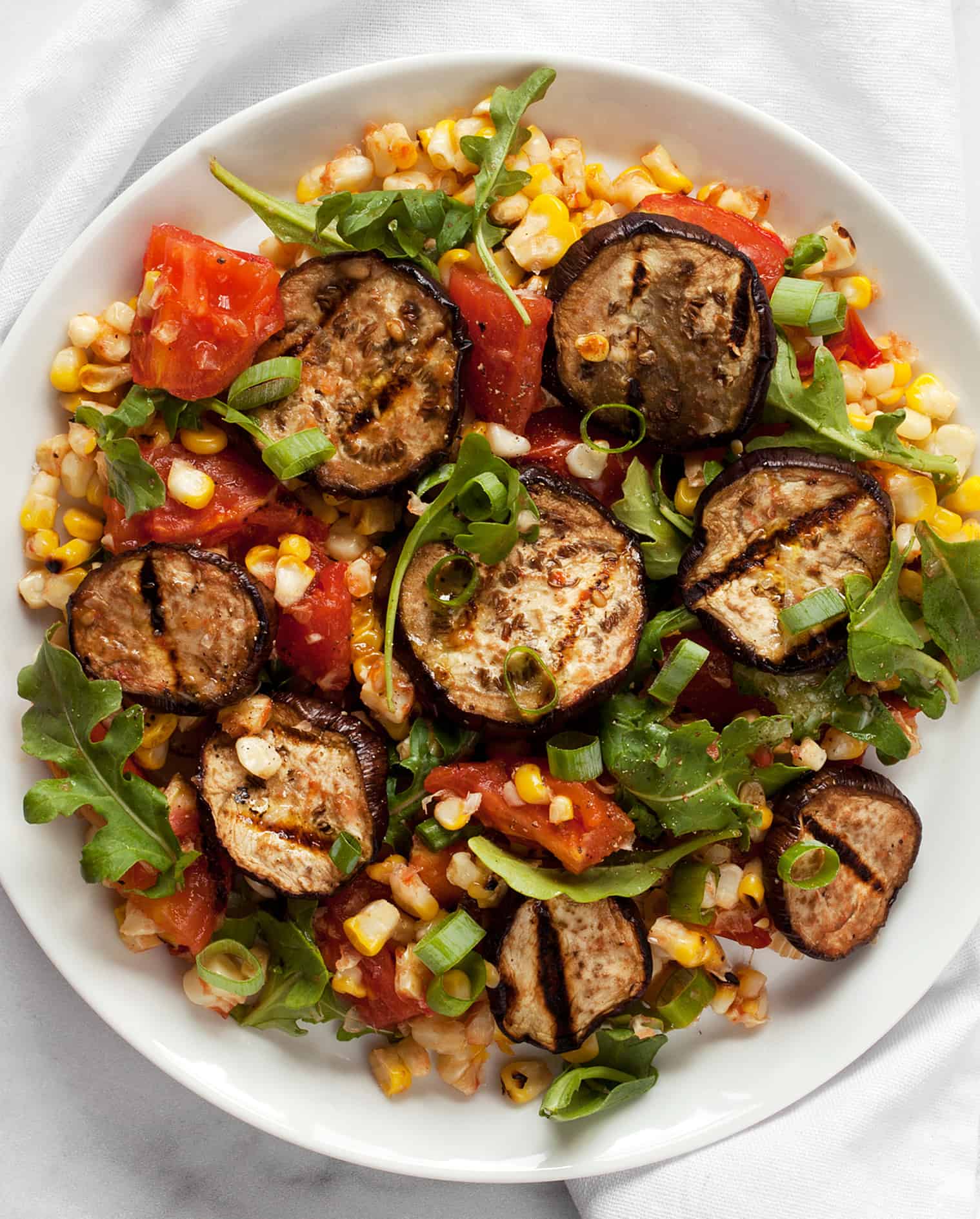 Grilled Eggplant Corn Tomatoes Last Ingredient