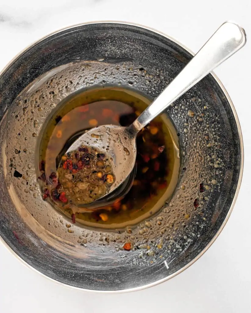 Stir the dried spices into the olive oil