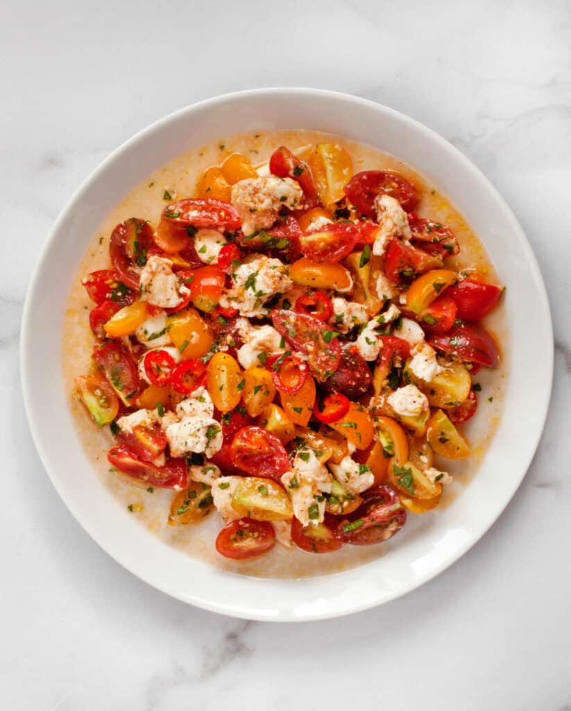 Tomato Mozzarella Chili Salad