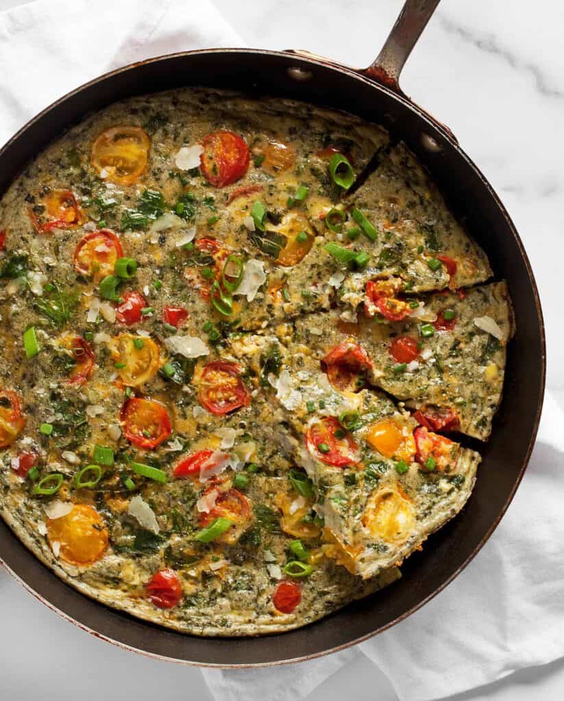 Tomato Kale Pesto Frittata