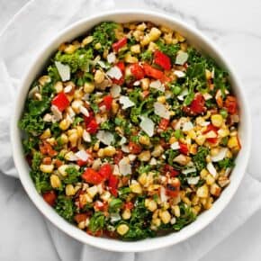 Grilled Corn Pepper Kale Chopped Salad