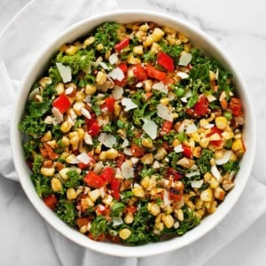 Grilled Corn Pepper Kale Chopped Salad