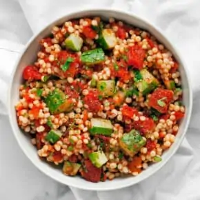 Harissa Roasted Tomato Cucumber Couscous