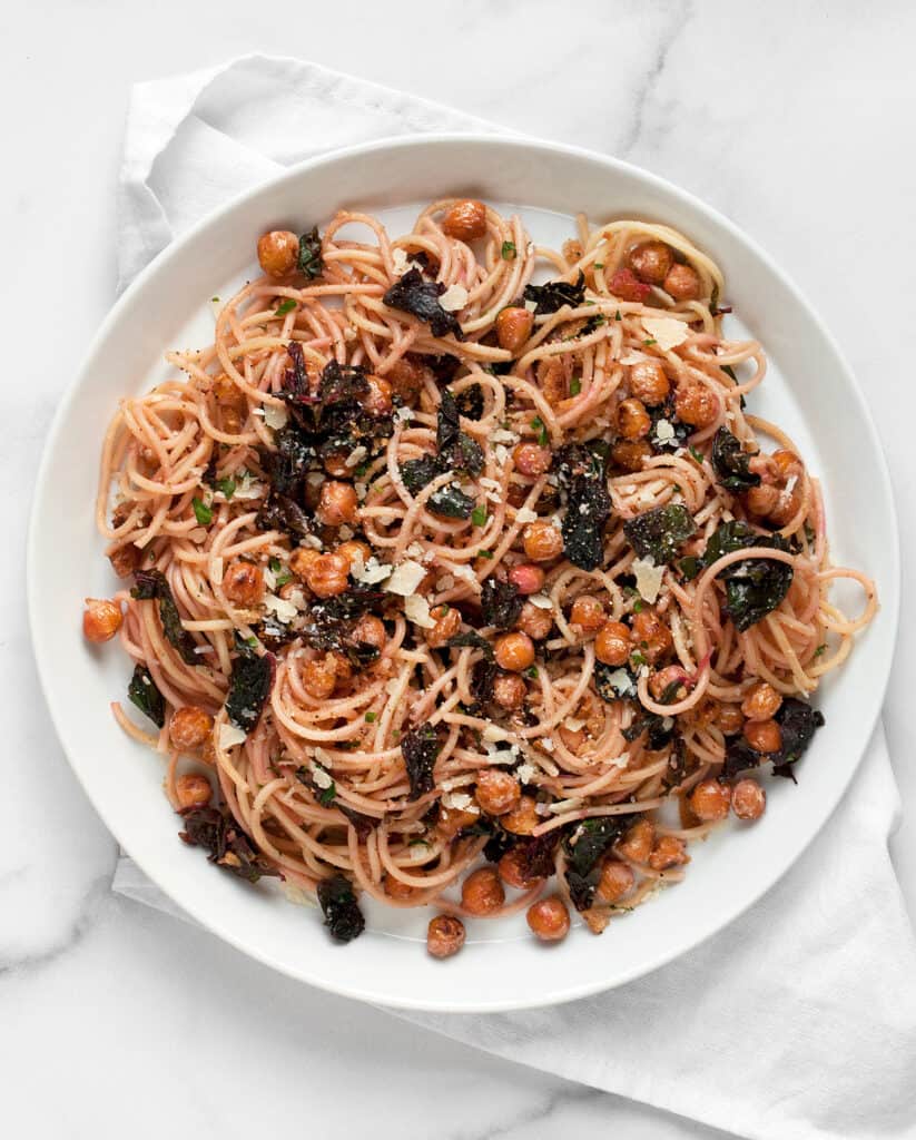 Pasta with Chickpeas and Swiss Chard