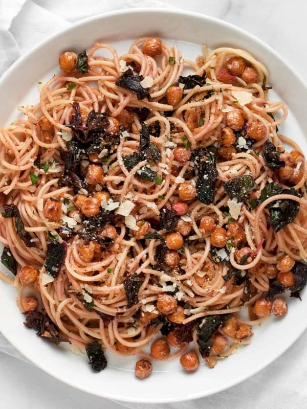 Pasta with Chickpeas and Swiss Chard