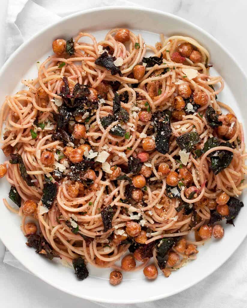 Pasta with Chickpeas and Swiss Chard