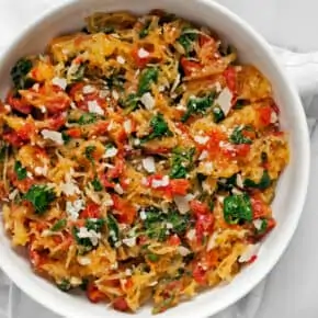 Roasted Tomato Spinach Spaghetti Squash