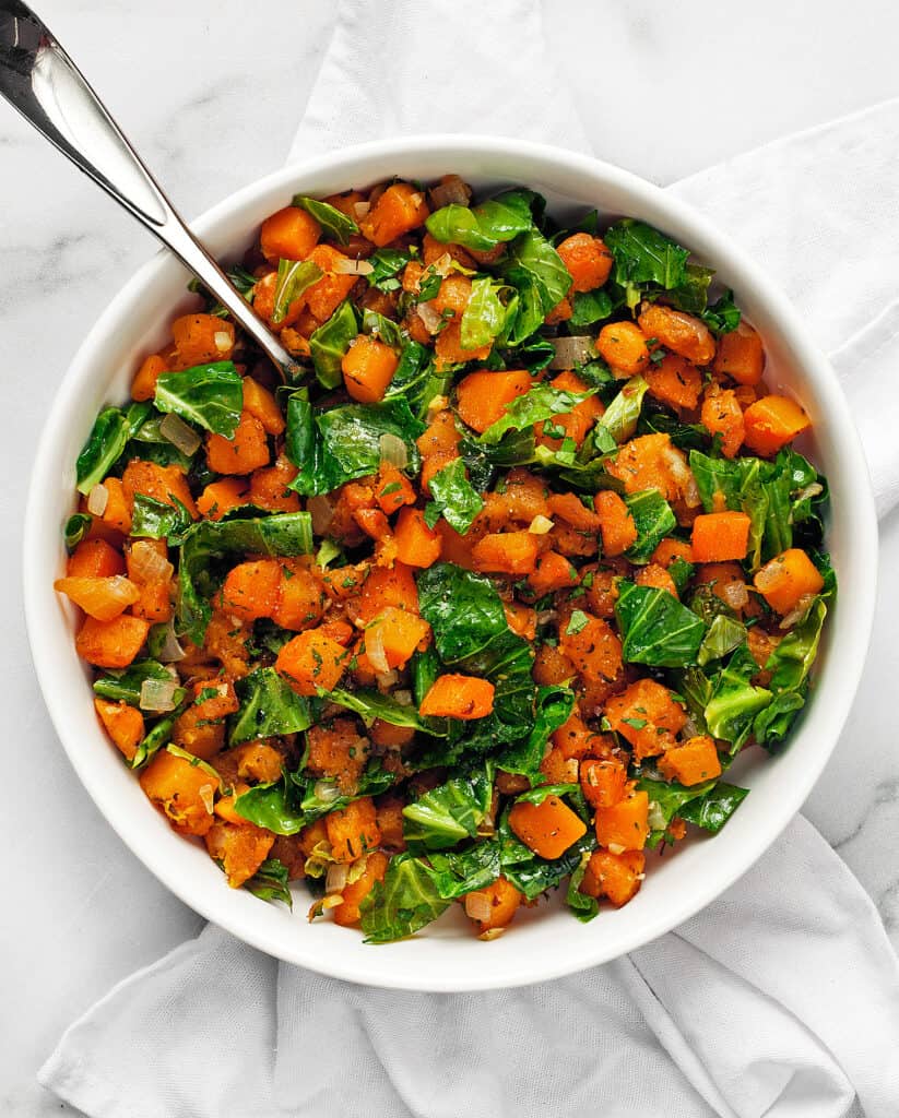 Sautéed Butternut Squash and Kale