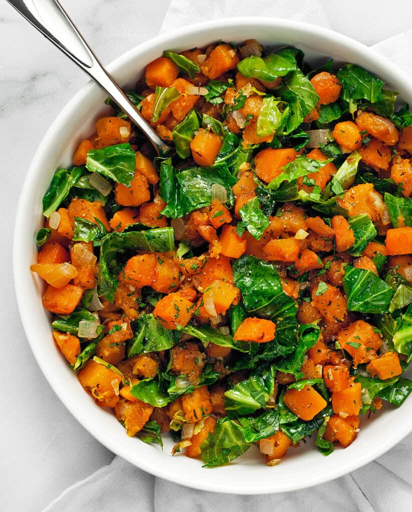 Sautéed Butternut Squash and Kale