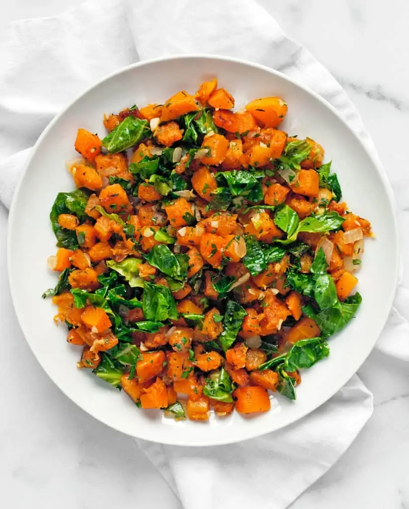 Sautéed Butternut Squash and Kale