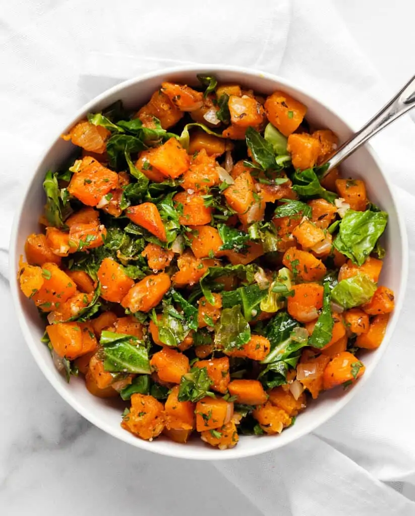 Sautéed Butternut Squash and Kale