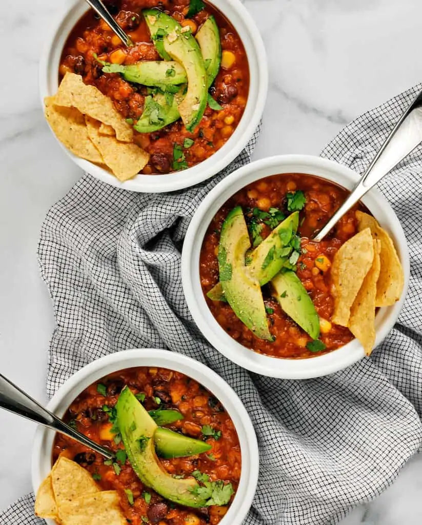 Slow Cooker Tortilla Soup with Lentils