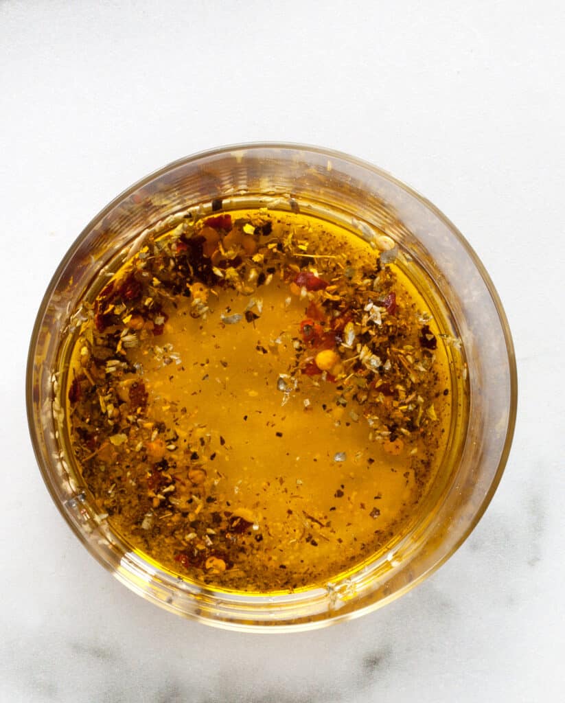 Dried seasonings in olive oil
