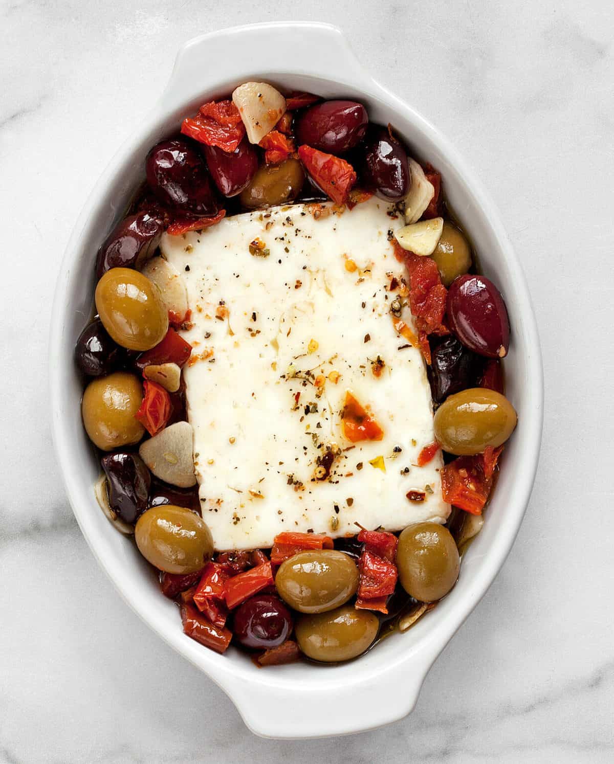 Baked Feta with Tomatoes and Olives Last Ingredient