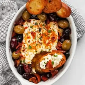 Baked Feta with Olives and Tomatoes