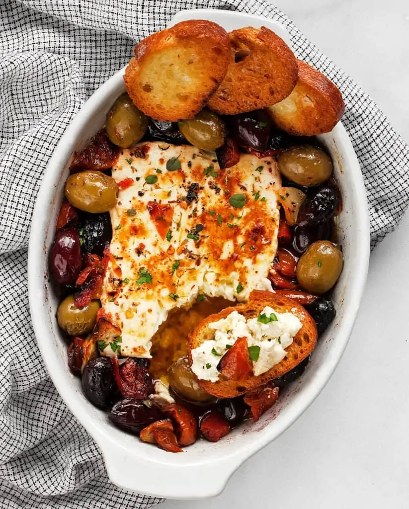 Baked Feta with Olives and Tomatoes