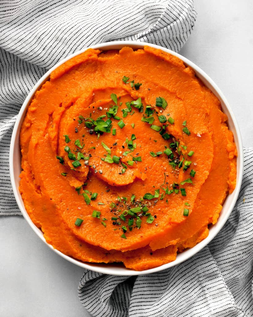 Healthy mashed potatoes in a bowl.