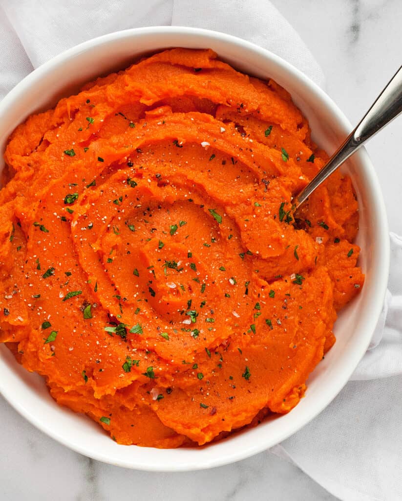 Honey Balsamic Mashed Sweet Potatoes