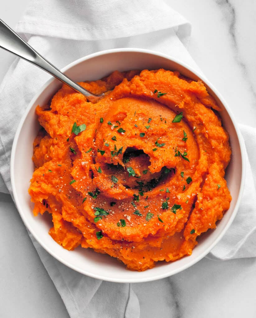 Honey Balsamic Mashed Sweet Potatoes