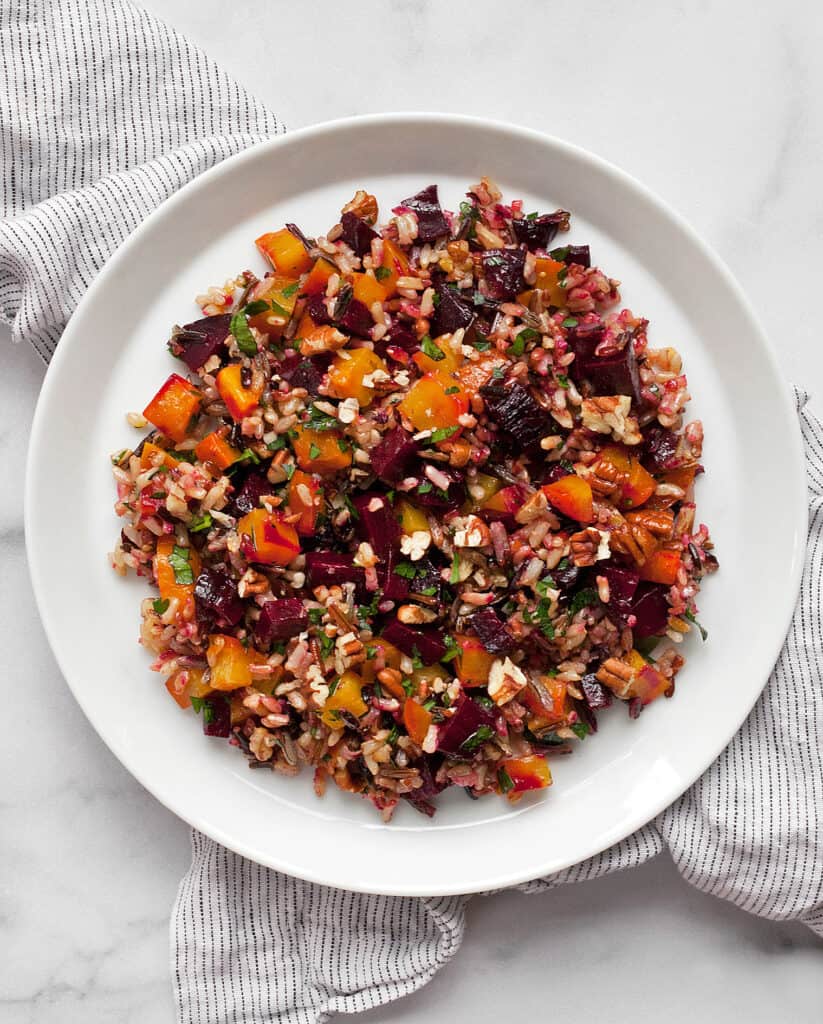 Wild rice and roasted beets