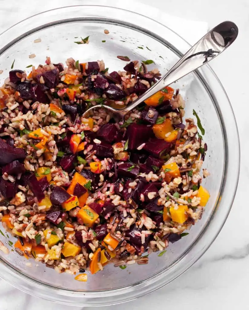 Stir the beets into the rice
