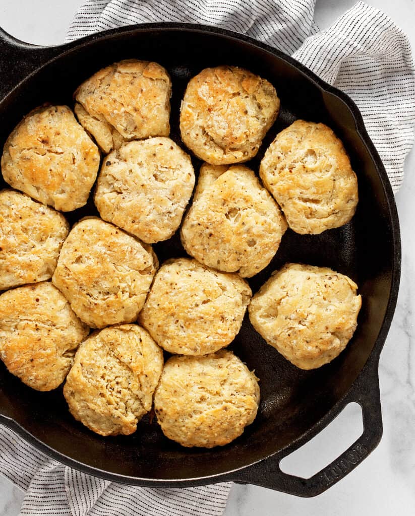 Biscuits baked in a skillet