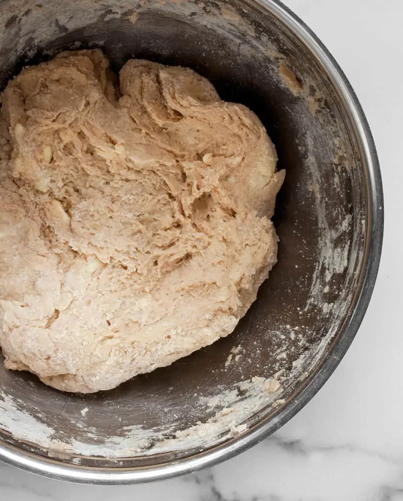 Mixing the dough for scones
