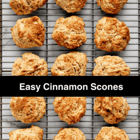 Scones cooling on a wire rack.