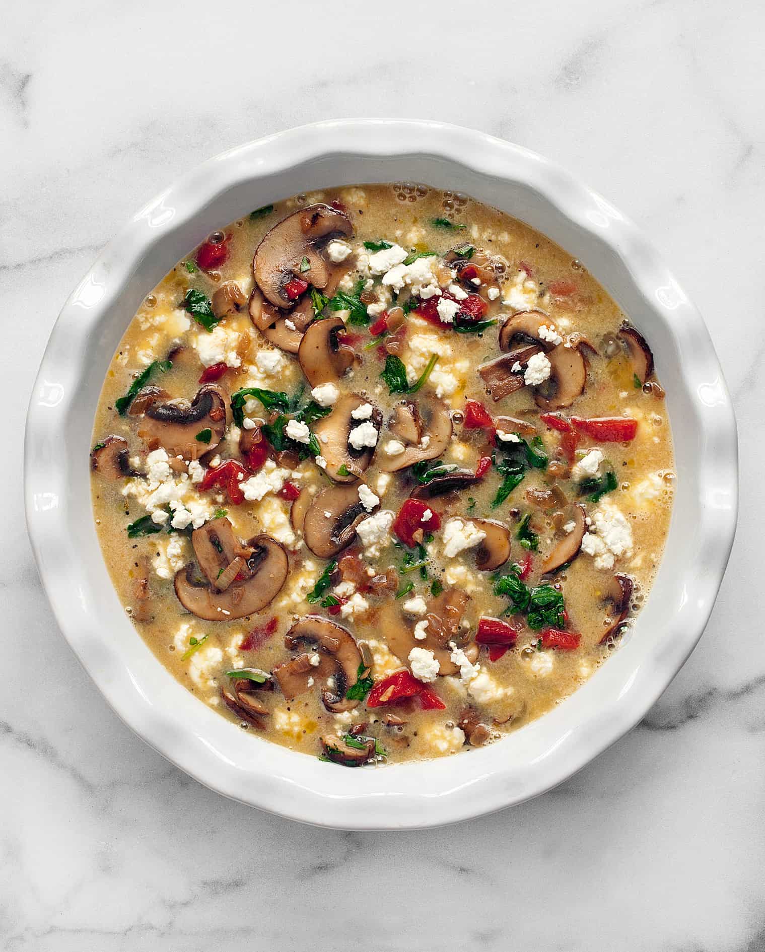 Mushroom Pepper Feta Crustless Quiche | Last Ingredient