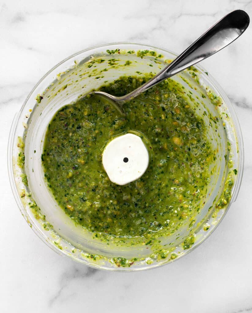 Spinach pesto in a bowl