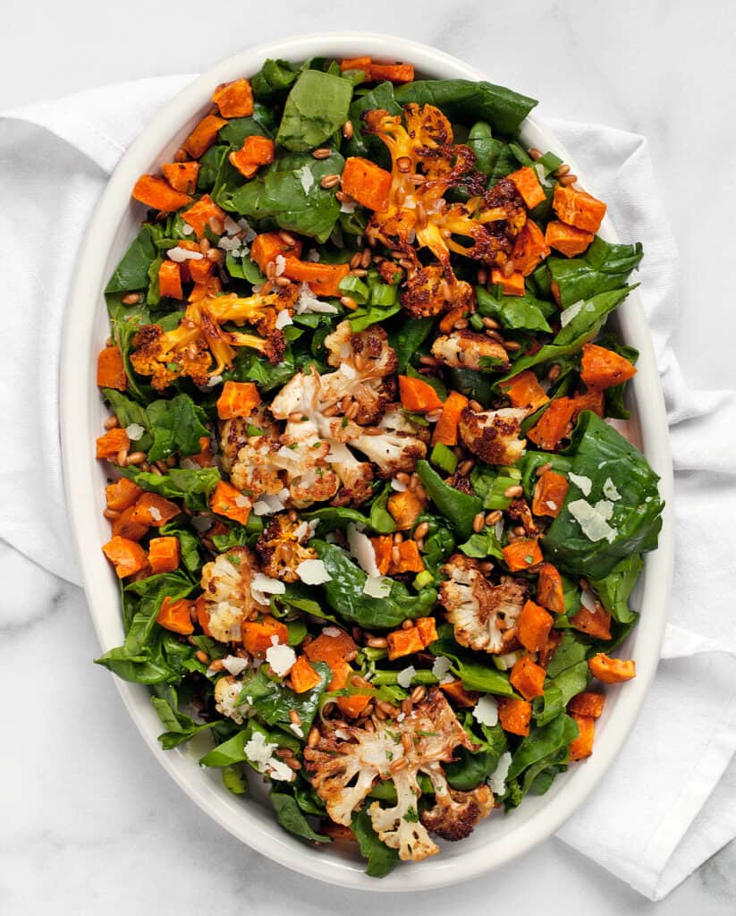 Roasted Sweet Potato Cauliflower Salad