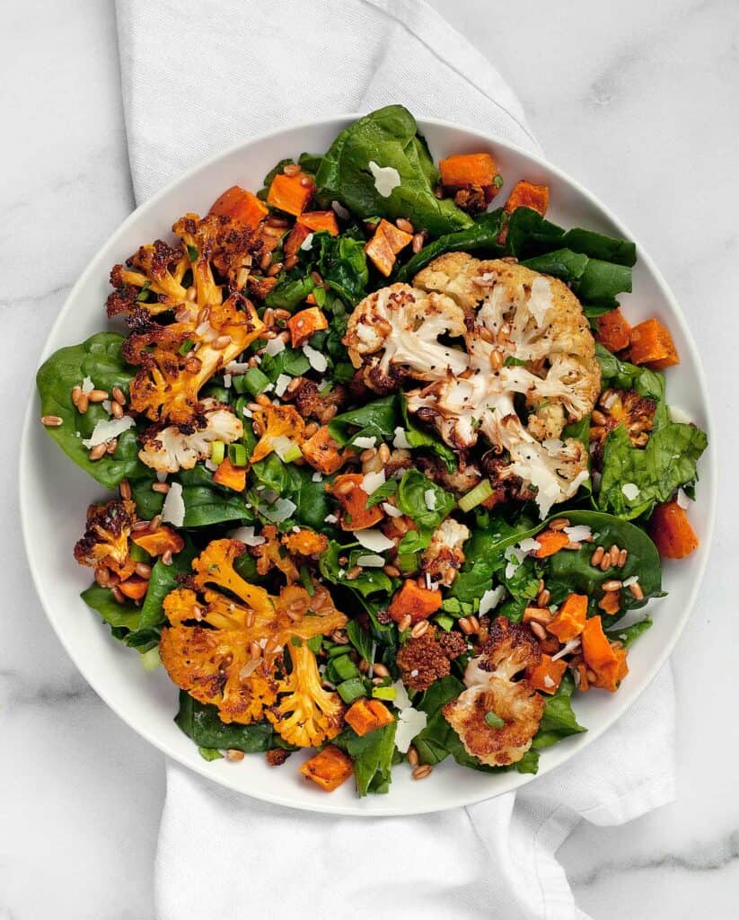 Roasted Sweet Potato Cauliflower Salad