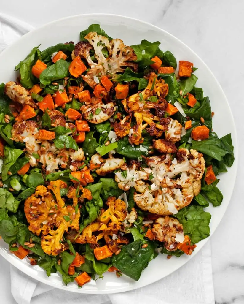 Roasted Sweet Potato Cauliflower Salad