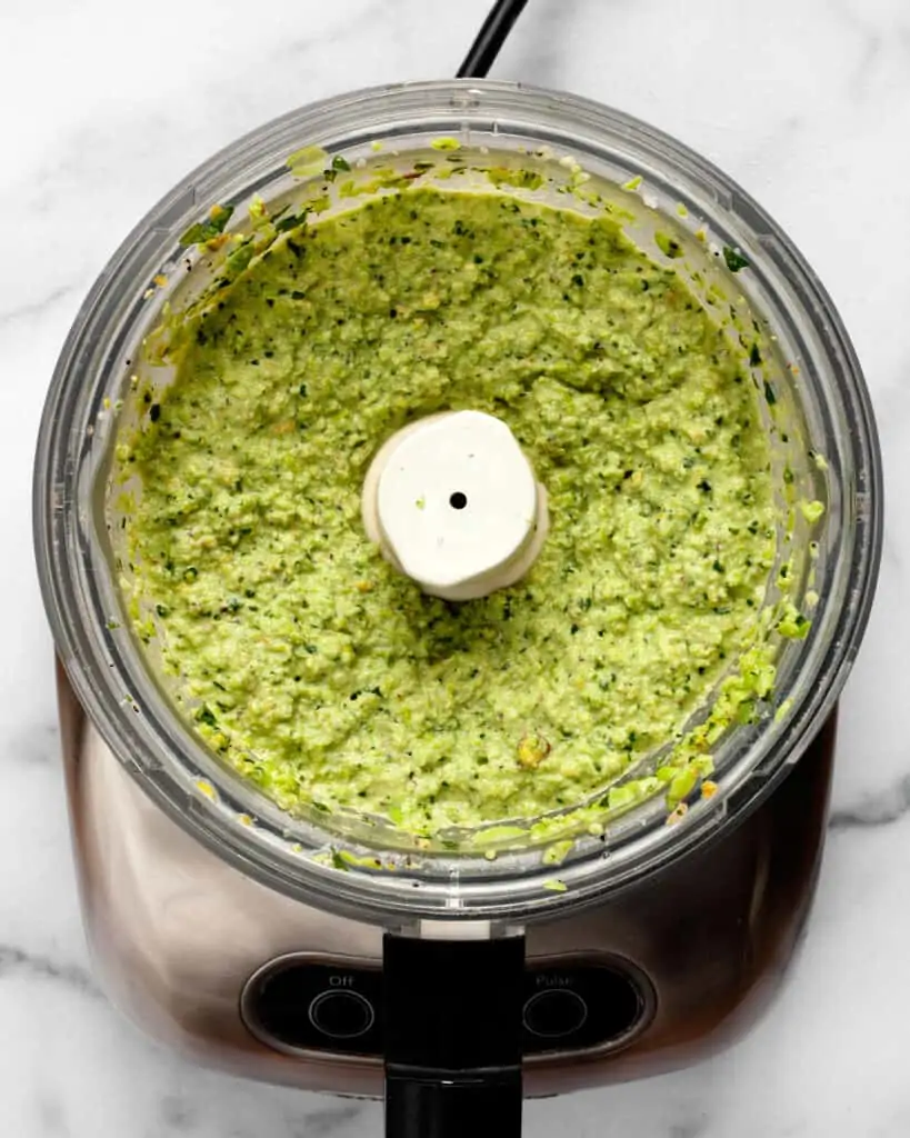 Pureed dip in a food processor