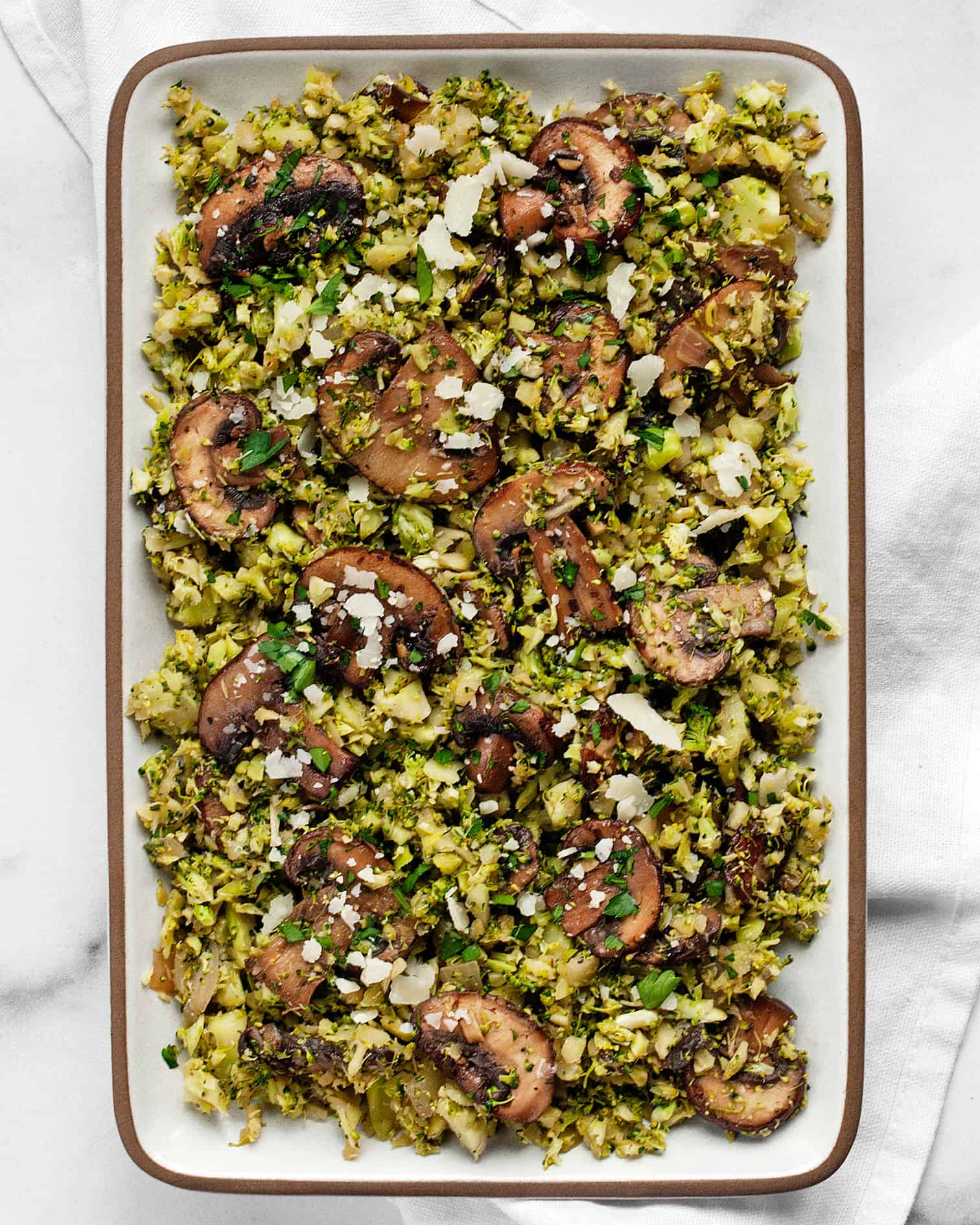 Balsamic Mushroom Broccoli Rice Last Ingredient