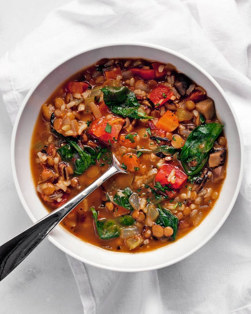 Wild Rice Soup with Lentils and Vegetables