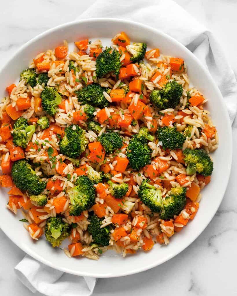 Roasted Butternut Squash Broccoli Orzo