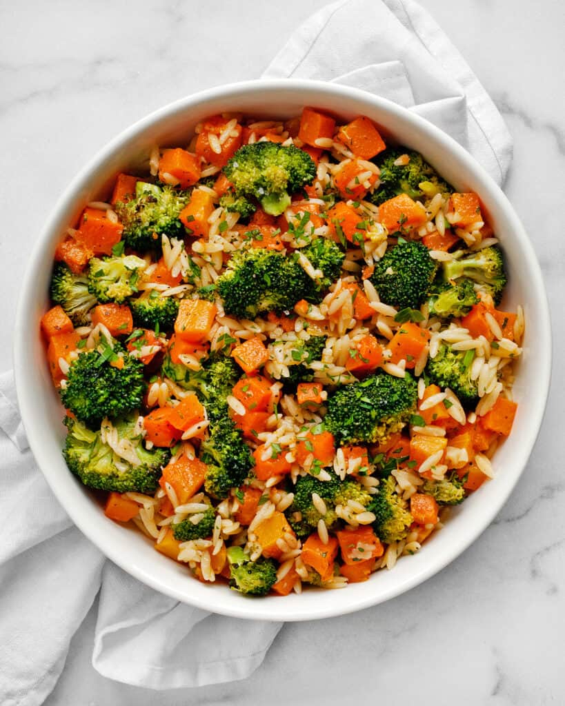 Roasted Butternut Squash Broccoli Orzo