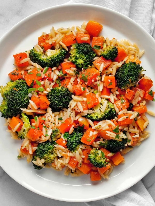 Roasted Butternut Squash Broccoli Orzo